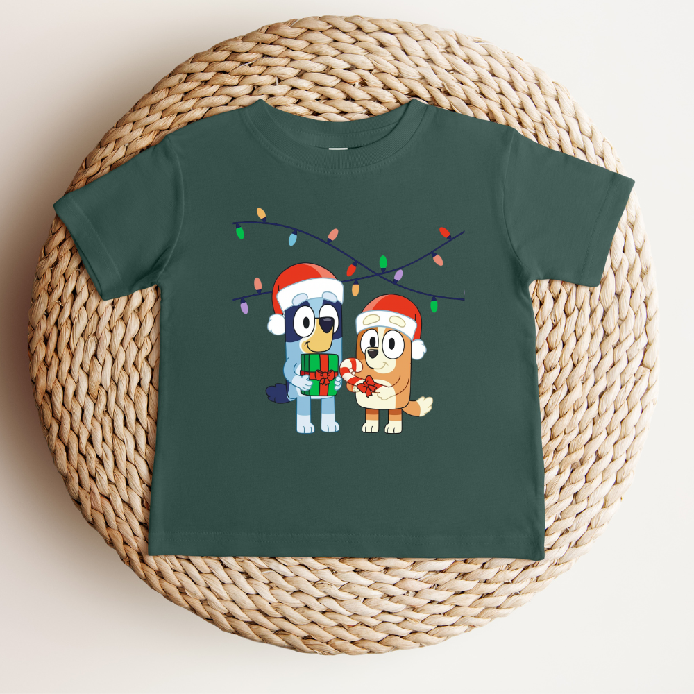 Festive Blue Dog Tee
