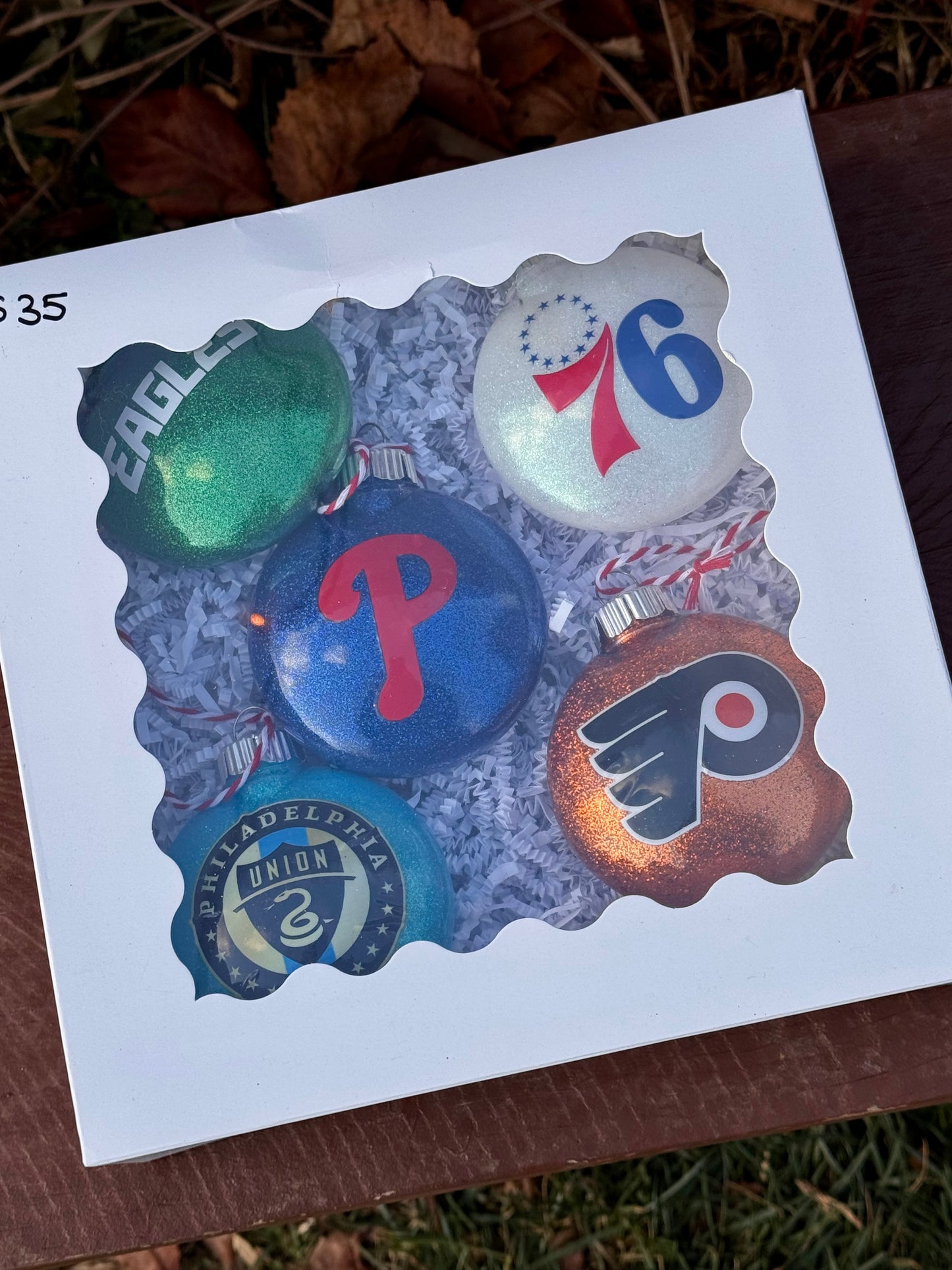 Philadelphia Sports Ornaments Gift Box