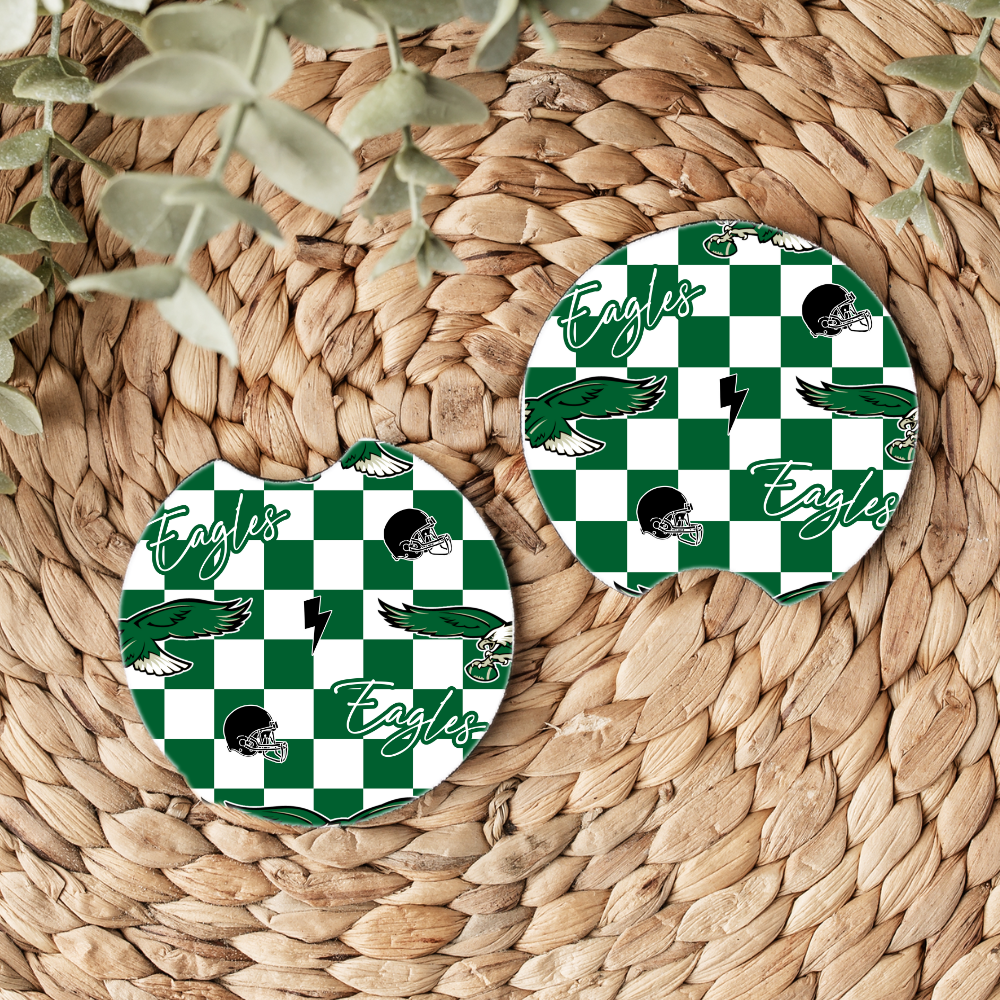 Retro 🦅 car coaster set